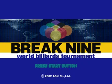 Break Nine World Billiards Tournament (Japan) screen shot title